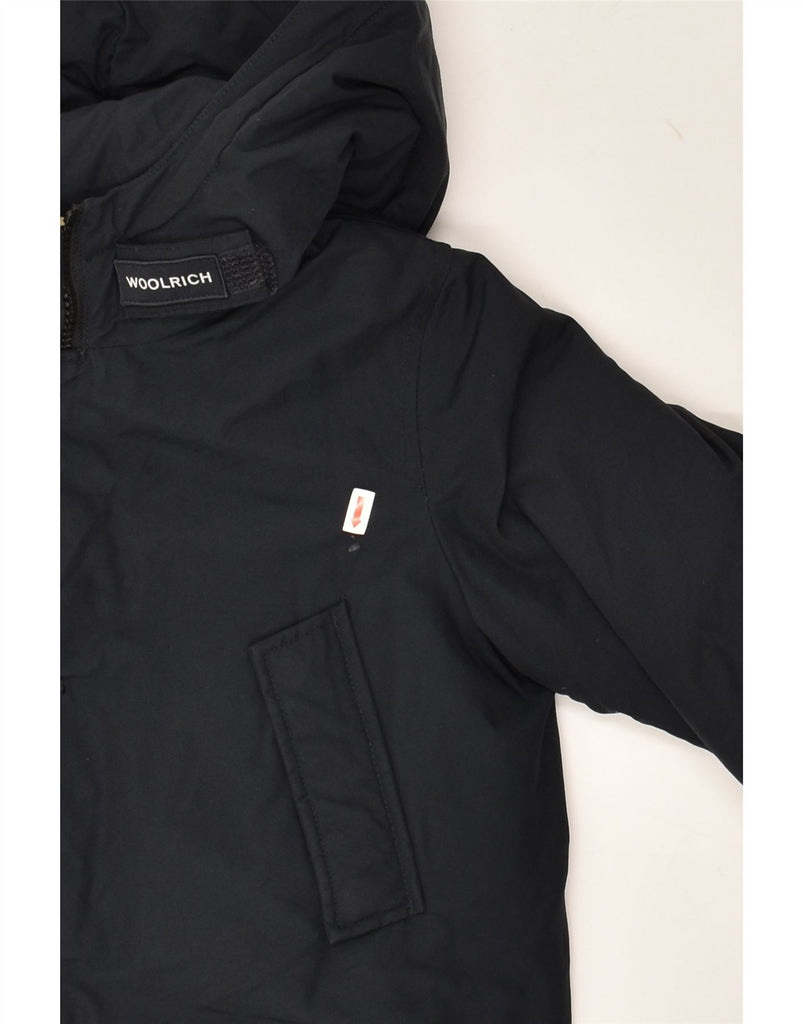 WOOLRICH Boys Hooded Utility Jacket 7-8 Years Black Cotton | Vintage Woolrich | Thrift | Second-Hand Woolrich | Used Clothing | Messina Hembry 