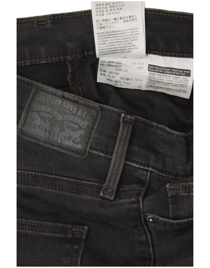Levi's Womens Skinny Jeans W28 L32 Black Cotton