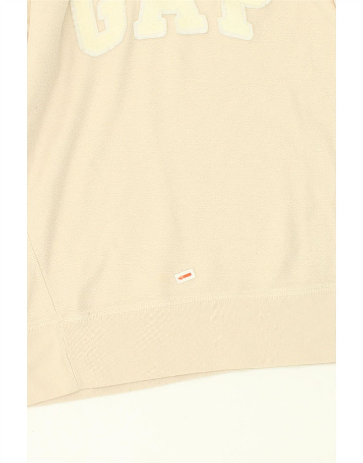 GAP Womens Graphic Sweatshirt Jumper UK 10 Small Beige Cotton Vintage Gap and Second-Hand Gap from Messina Hembry 