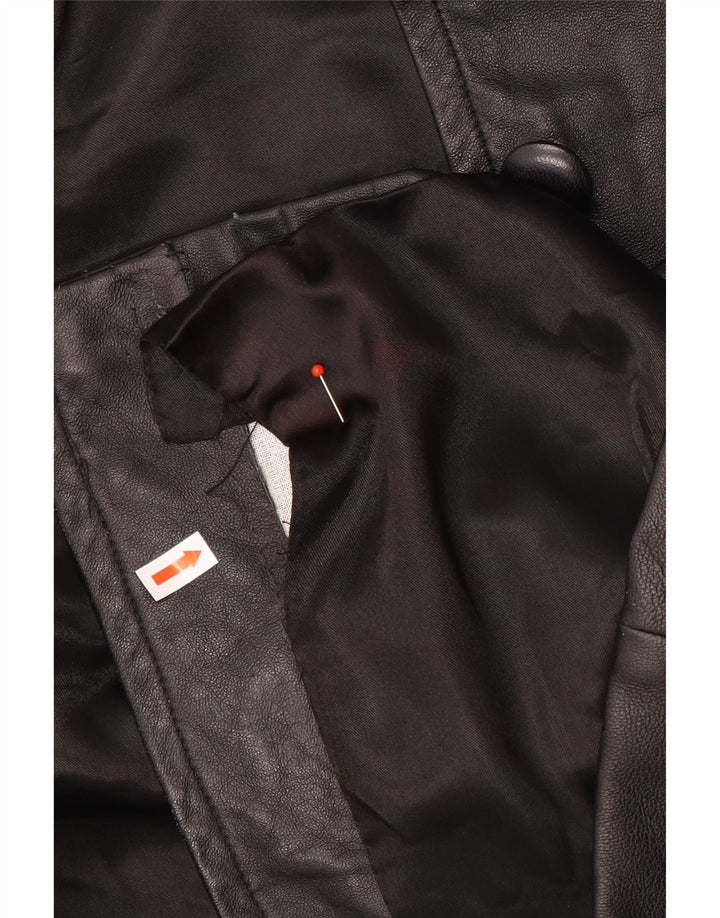 Carnet Womens Leather Coat UK 18 XL Black