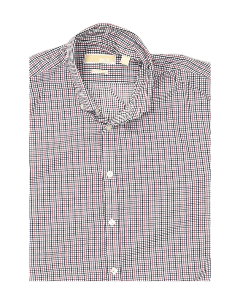 MICHAEL KORS Mens Shirt Size 17 XL Multicoloured Check Cotton | Vintage Michael Kors | Thrift | Second-Hand Michael Kors | Used Clothing | Messina Hembry 