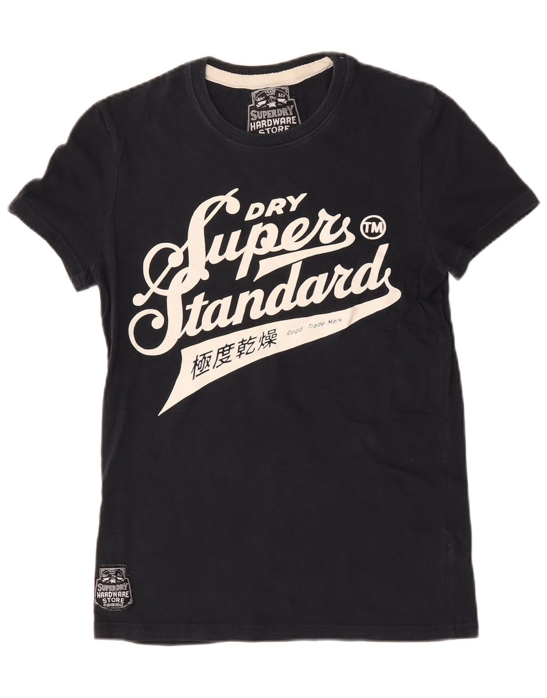 Superdry Mens Graphic T-Shirt Top Small Navy Blue Cotton