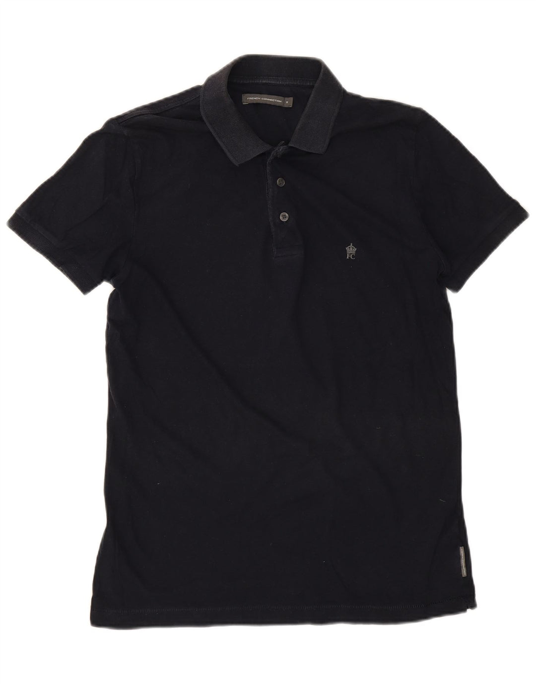 French Connection Mens Polo Shirt Small Navy Blue Cotton