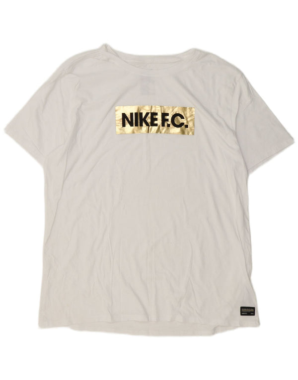 Nike Mens Athletic Fit  Graphic T-Shirt Top 2XL White Cotton Sports