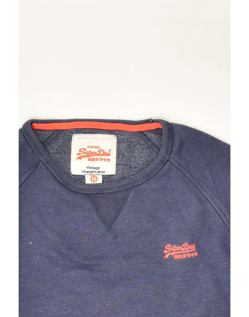 SUPERDRY Womens Sweatshirt Jumper UK 14 Medium Blue Cotton | Vintage Superdry | Thrift | Second-Hand Superdry | Used Clothing | Messina Hembry 