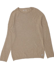 JACK & JONES Mens Top Long Sleeve XL Beige Cotton