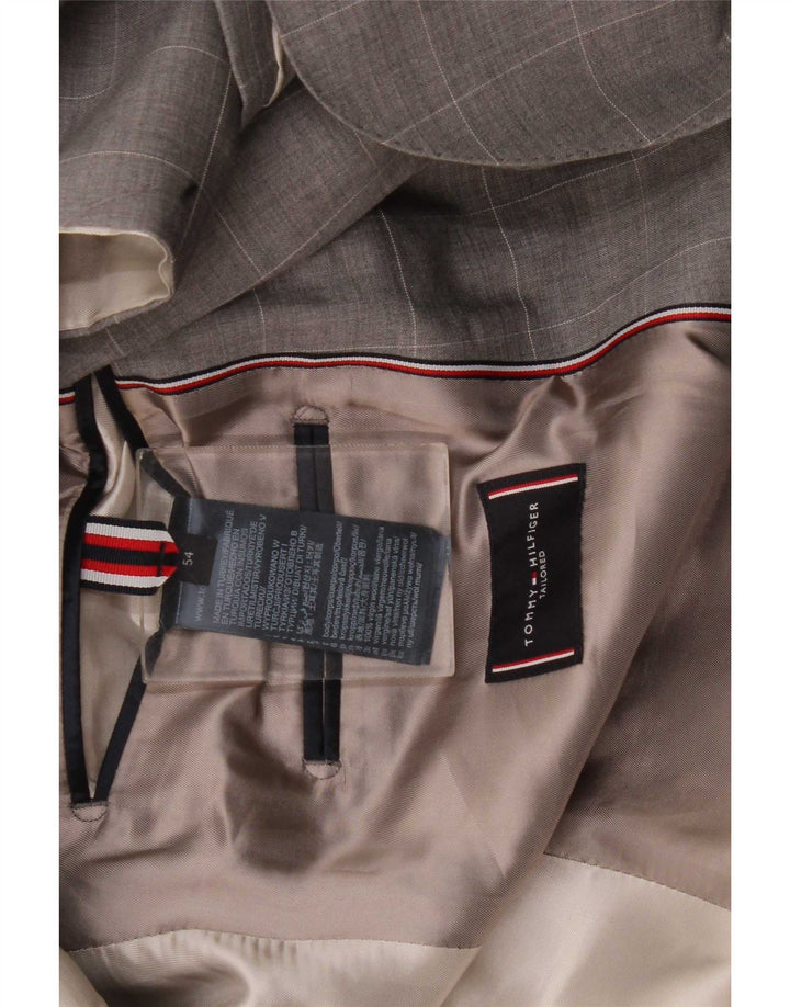 Tommy Hilfiger Mens Tailored 2 Button Blazer Jacket IT 54 2XL Grey Check