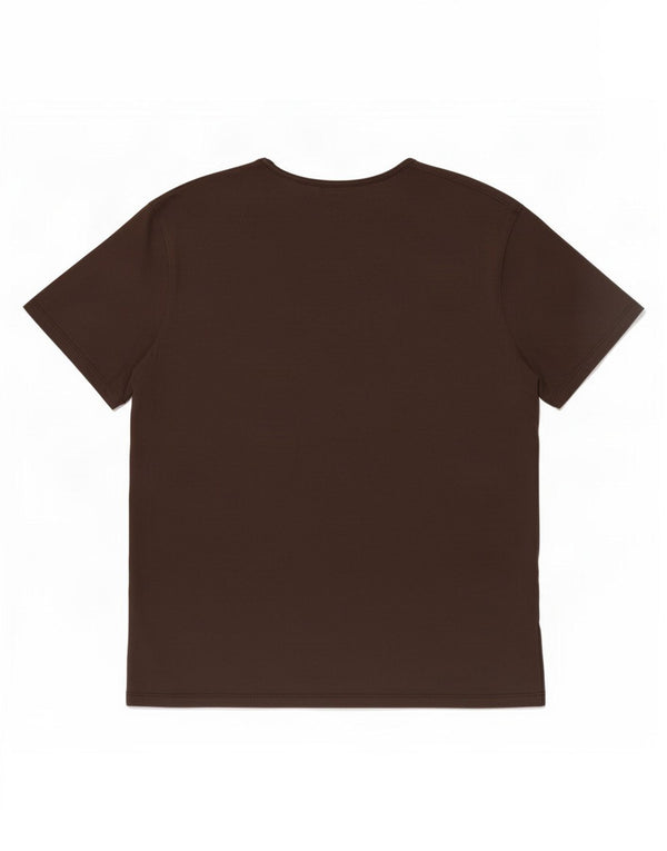 Massimo Dutti Mens T-Shirt Top Large Brown Cotton
