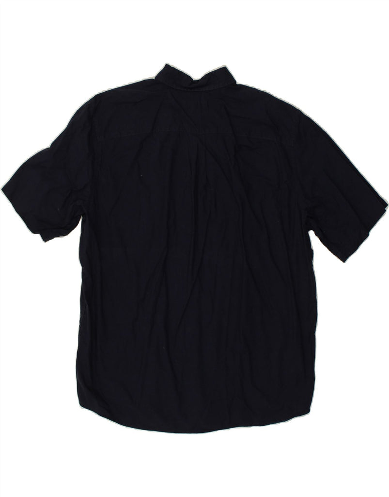EDDIE BAUER Mens Short Sleeve Shirt Large Navy Blue Cotton | Vintage Eddie Bauer | Thrift | Second-Hand Eddie Bauer | Used Clothing | Messina Hembry 
