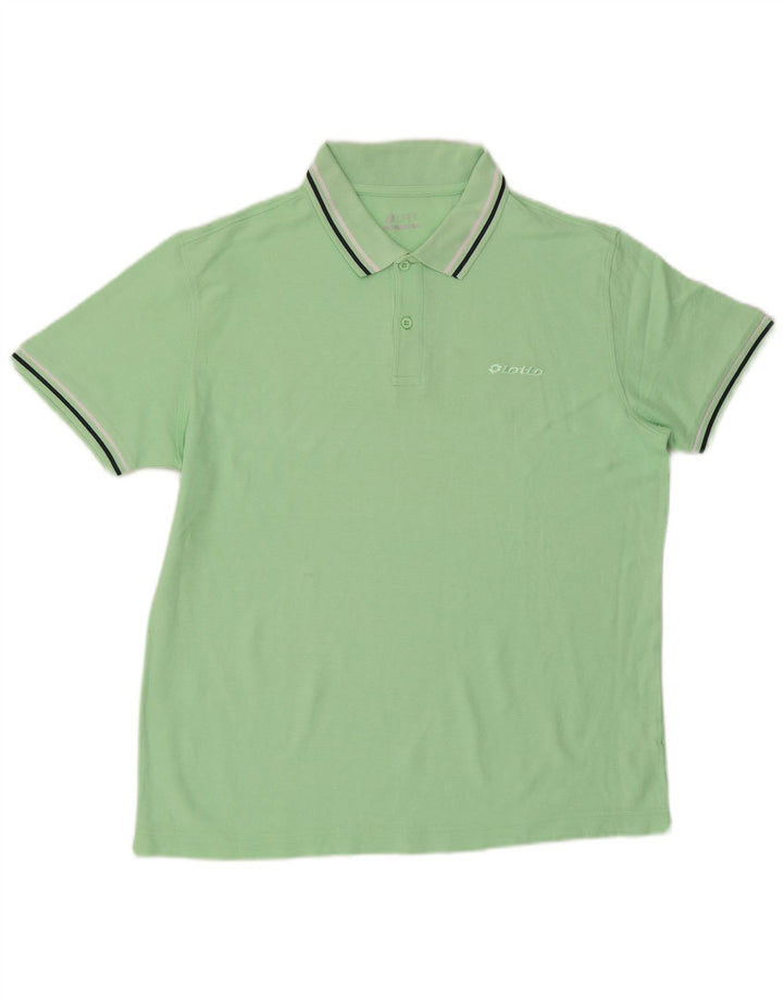 Lotto Mens Polo Shirt Large Green Cotton