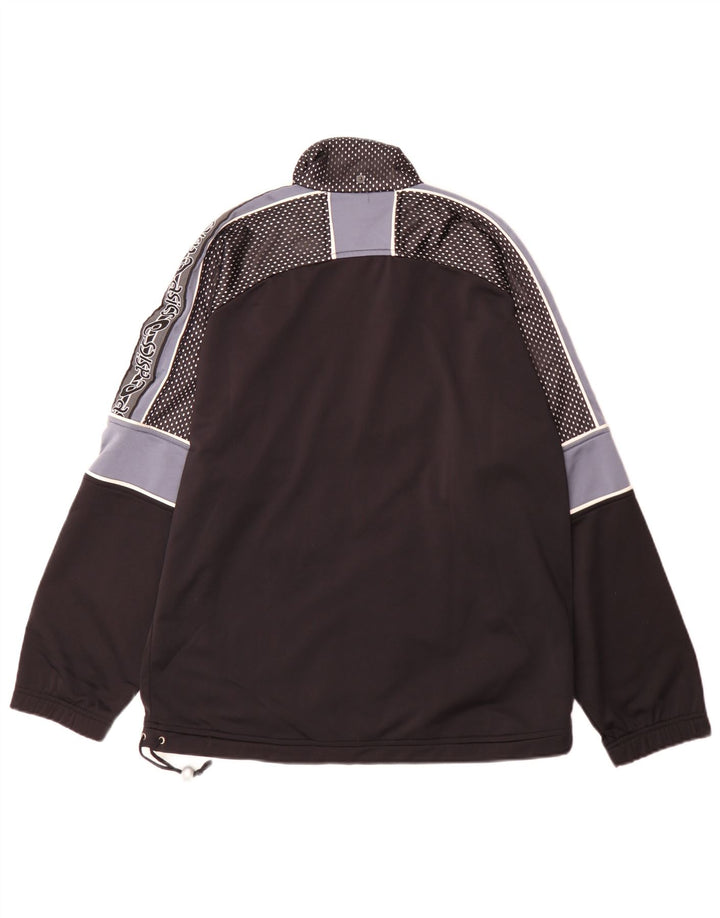 Asics Mens Graphic Tracksuit Top Jacket Medium Black Colourblock Polyester
