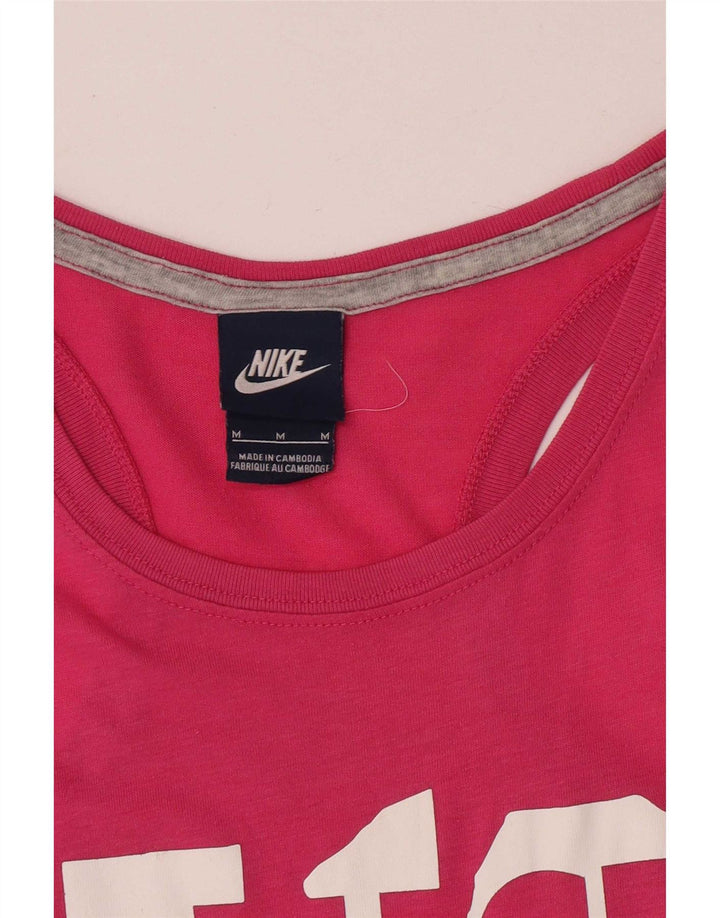 Nike Womens Graphic Vest Top UK 14 Medium Pink