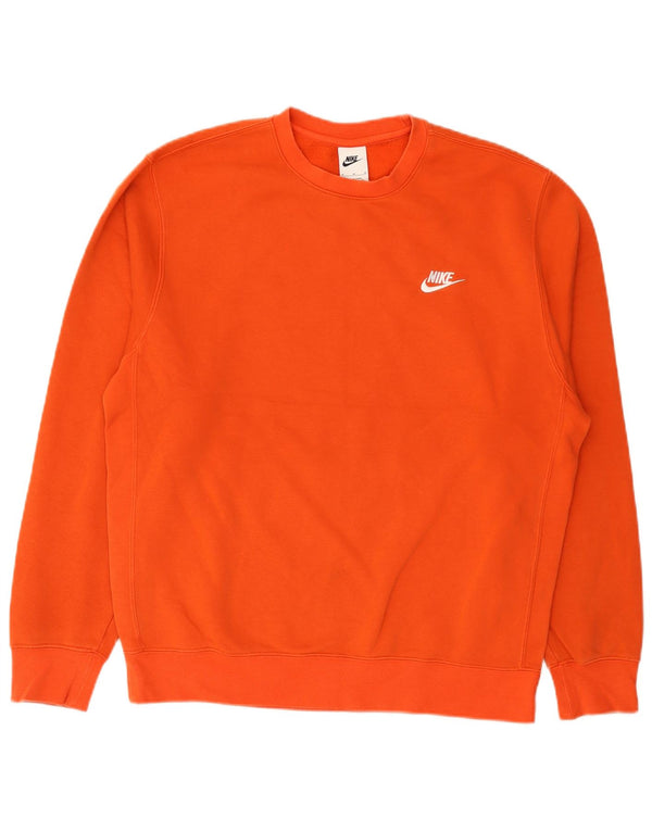 Nike Mens Sweatshirt Jumper Medium Orange Cotton