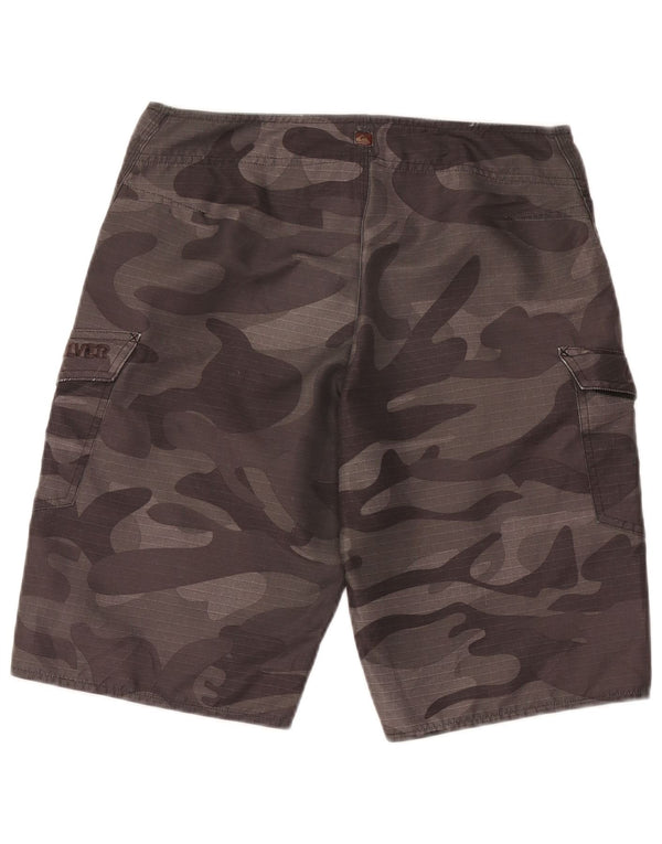 Quiksilver Mens Swimming Shorts Medium Grey Camouflage Polyester