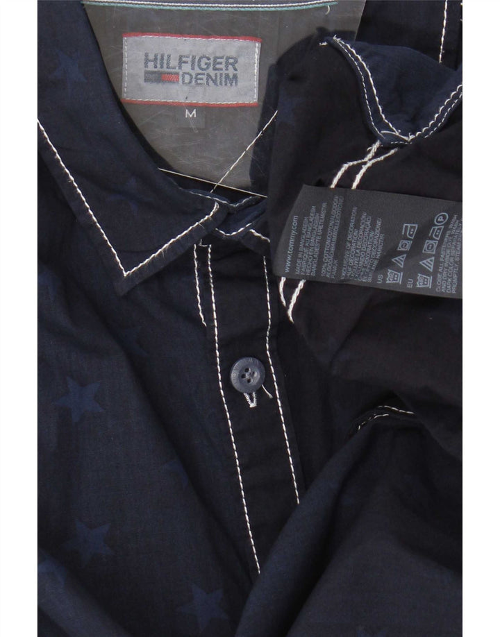 Tommy Hilfiger Mens Shirt Medium Navy Blue Cotton