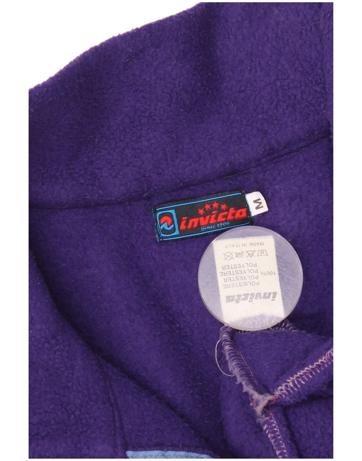 Invicta Mens Zip Neck Loose Fit Fleece Jumper Medium Purple Polyester
