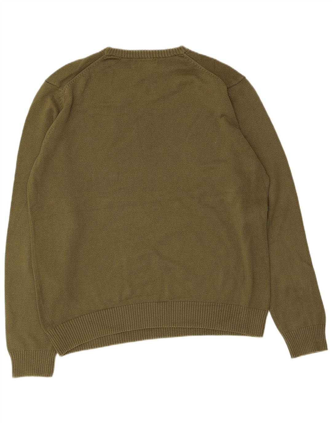 Marks & Spencer Mens Blue Harbour Crew Neck Jumper Sweater Medium Khaki
