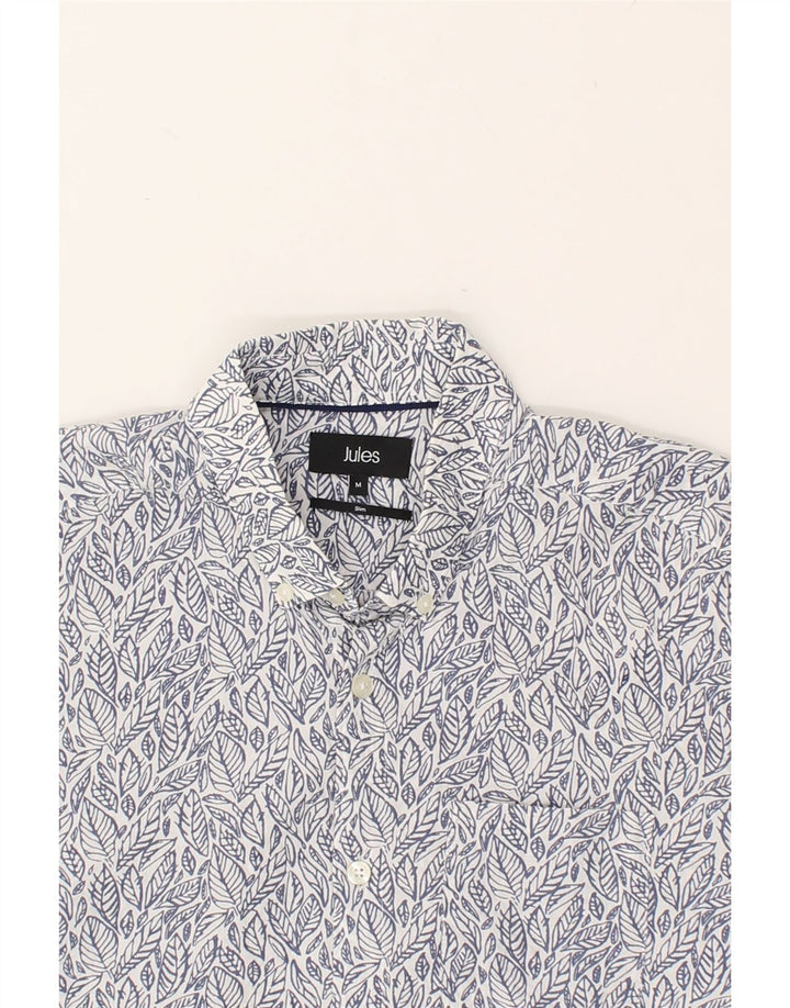 JULES Mens Slim Abstract Pattern Shirt Medium Blue Spotted Cotton | Vintage Jules | Thrift | Second-Hand Jules | Used Clothing | Messina Hembry 