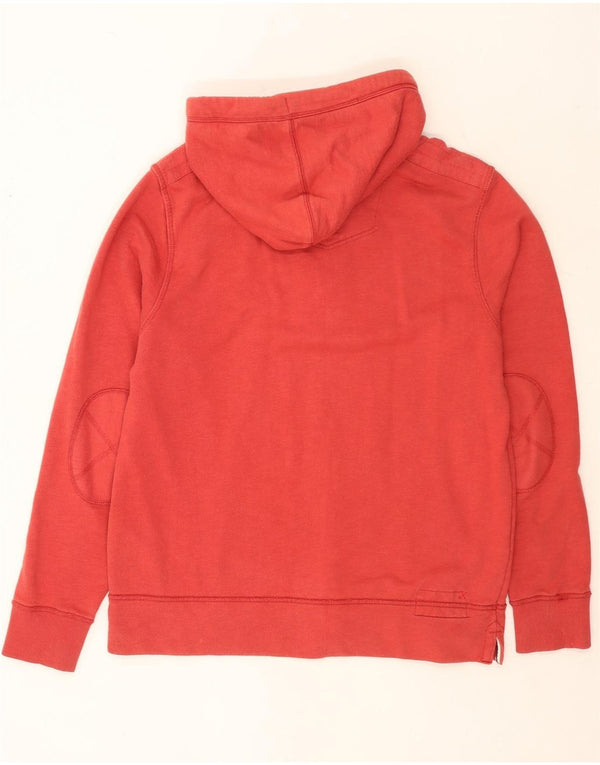 Fat Face Mens Button Neck Hoodie Jumper Medium Red Cotton