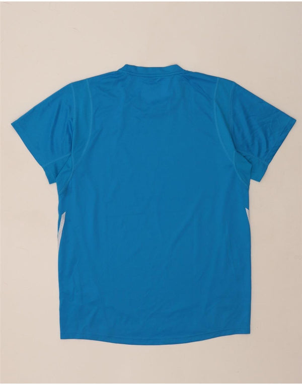 Adidas Mens T-Shirt Top Medium Blue Spotted Polyester