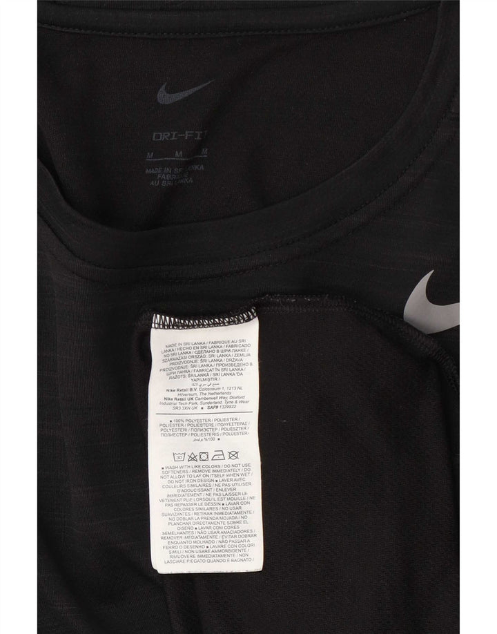 Nike Mens Dri Fit T-Shirt Top Medium Black Flecked Polyester