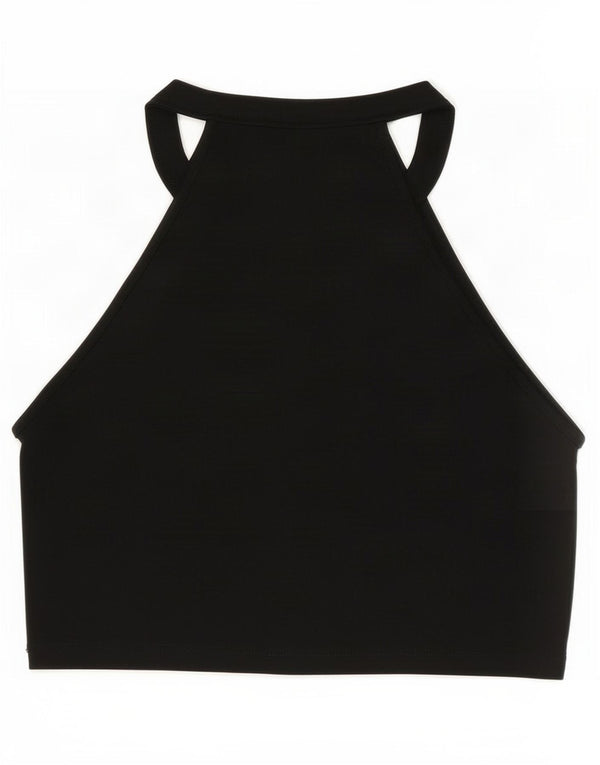 Zara Womens Crop Halter Top UK 8 Small Black