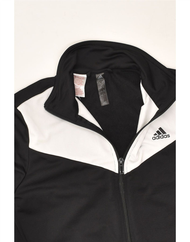 ADIDAS Boys Tracksuit Top Jacket 12-13 Years Black Colourblock Polyester | Vintage Adidas | Thrift | Second-Hand Adidas | Used Clothing | Messina Hembry 