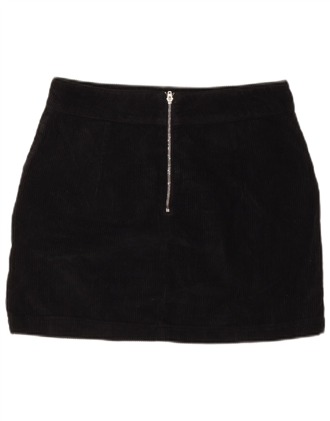 TOPSHOP Womens Corduroy Mini Skirt UK 12 Medium w28 Black Cotton