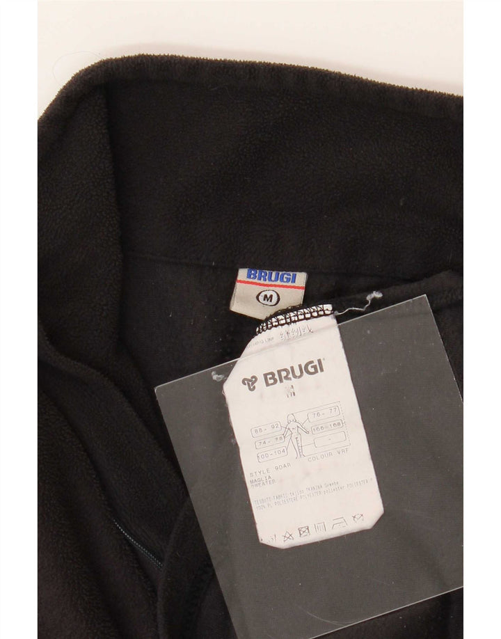 Brugi Womens Zip Neck Fleece Jumper UK 14 Medium Black Polyester