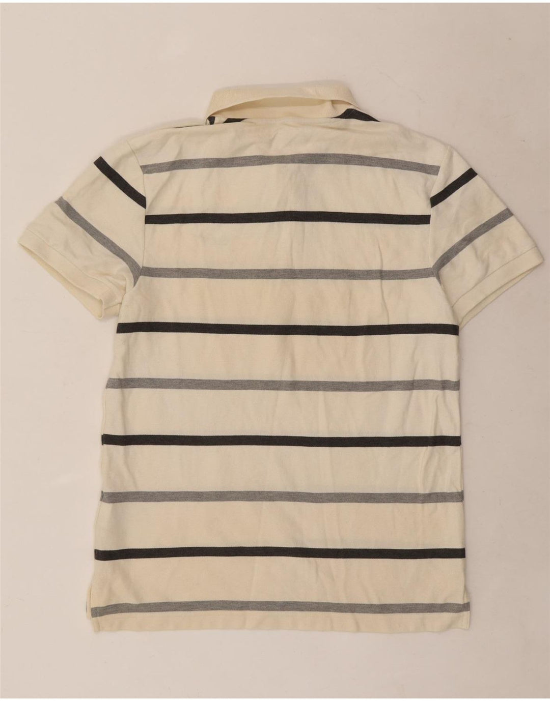 Nike Mens Polo Shirt Medium White Striped Cotton