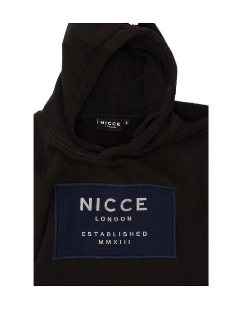 NICCE Mens Graphic Hoodie Jumper Small Black Cotton | Vintage Nicce | Thrift | Second-Hand Nicce | Used Clothing | Messina Hembry 