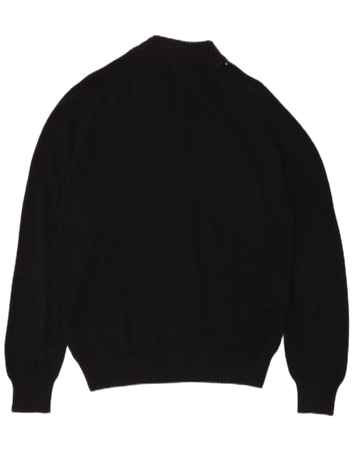 KAPPA Mens Cardigan Sweater Large Black Cotton