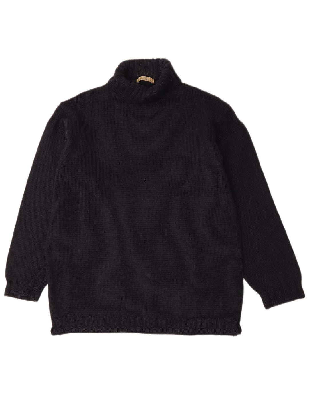 Marks & Spencer Mens Roll Neck Jumper Sweater Medium Navy Blue Wool