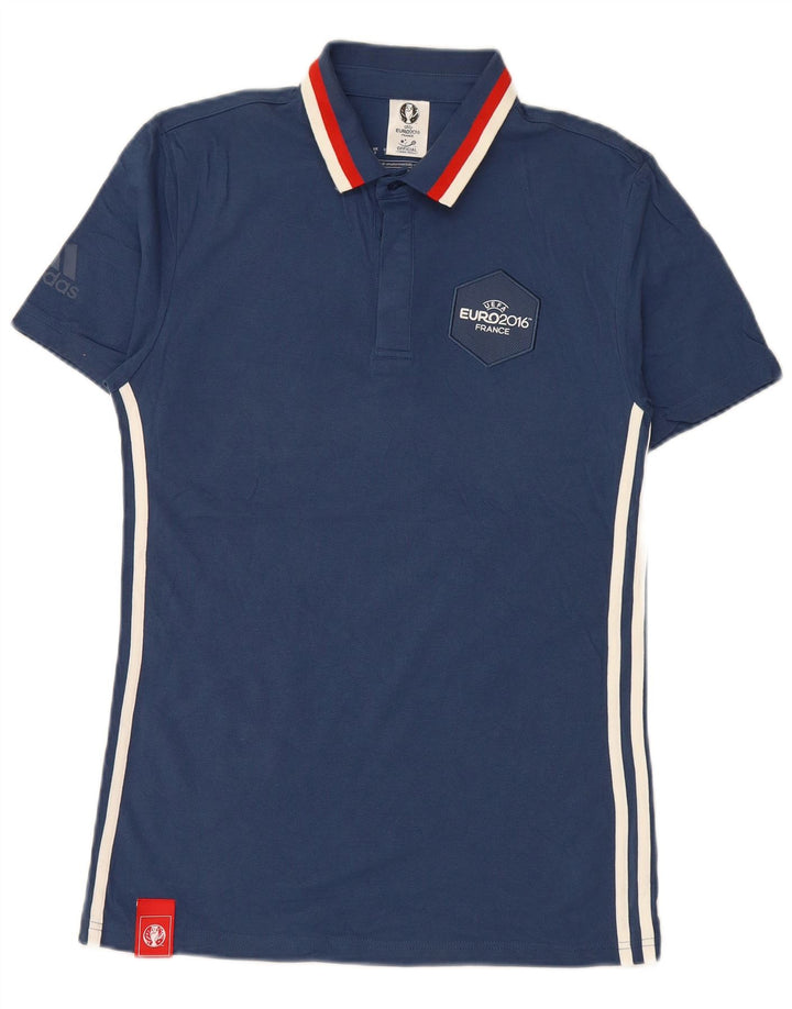 ADIDAS Mens Polo Shirt Small Navy Blue Cotton
