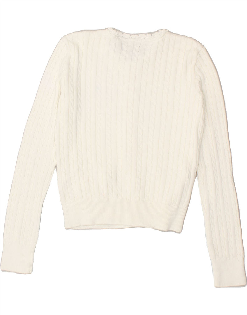 POLO RALPH LAUREN Girls Cardigan Sweater 8-9 Years Medium White Cotton | Vintage Polo Ralph Lauren | Thrift | Second-Hand Polo Ralph Lauren | Used Clothing | Messina Hembry 