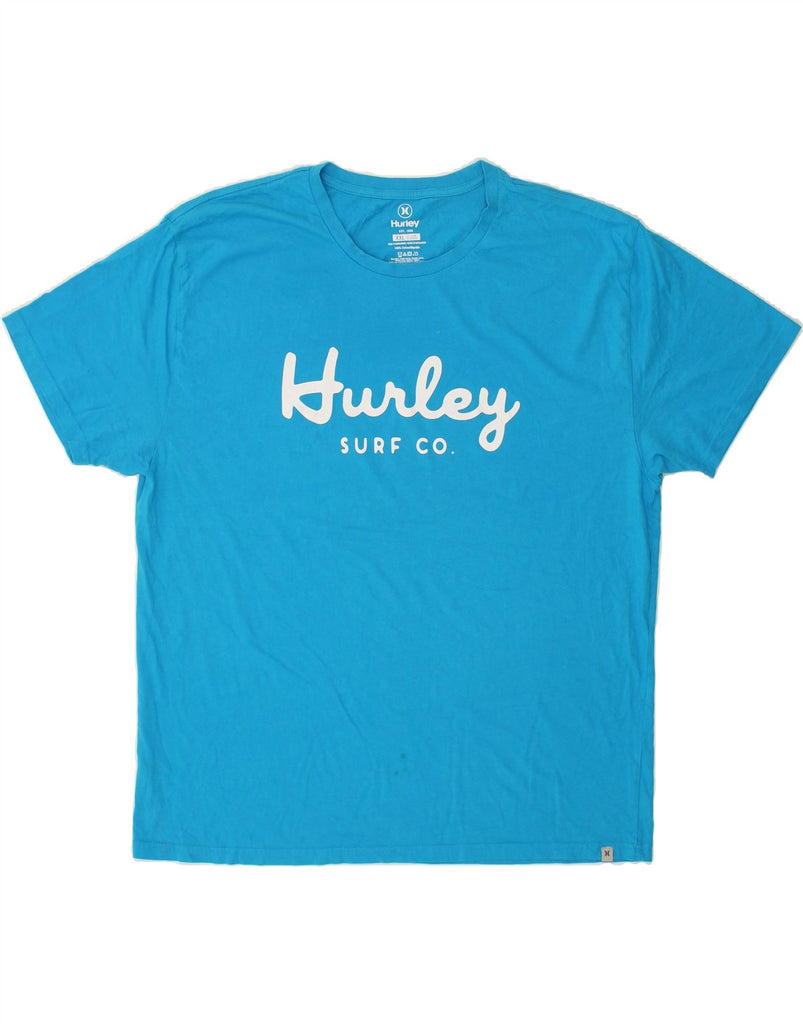 HURLEY Mens Graphic T-Shirt Top 2XL Blue Cotton | Vintage Hurley | Thrift | Second-Hand Hurley | Used Clothing | Messina Hembry 