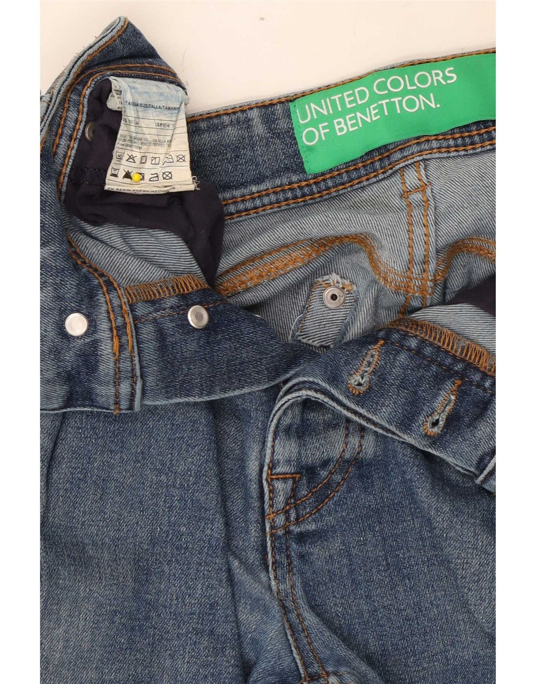 Benetton Mens Slim Jeans W31 L30 Blue Cotton