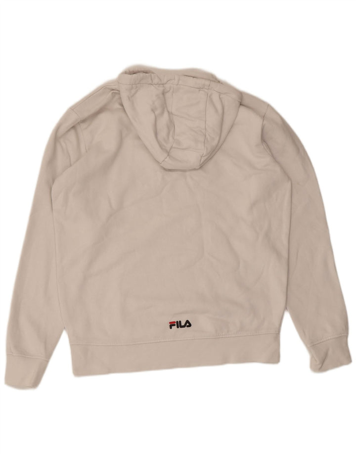 FILA Mens Graphic Hoodie Jumper Medium White Cotton