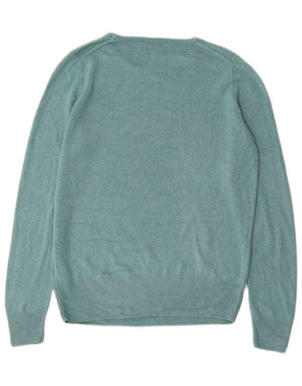 Marks & Spencer Womens Boat Neck Jumper Sweater UK 10 Small Blue Acrylic