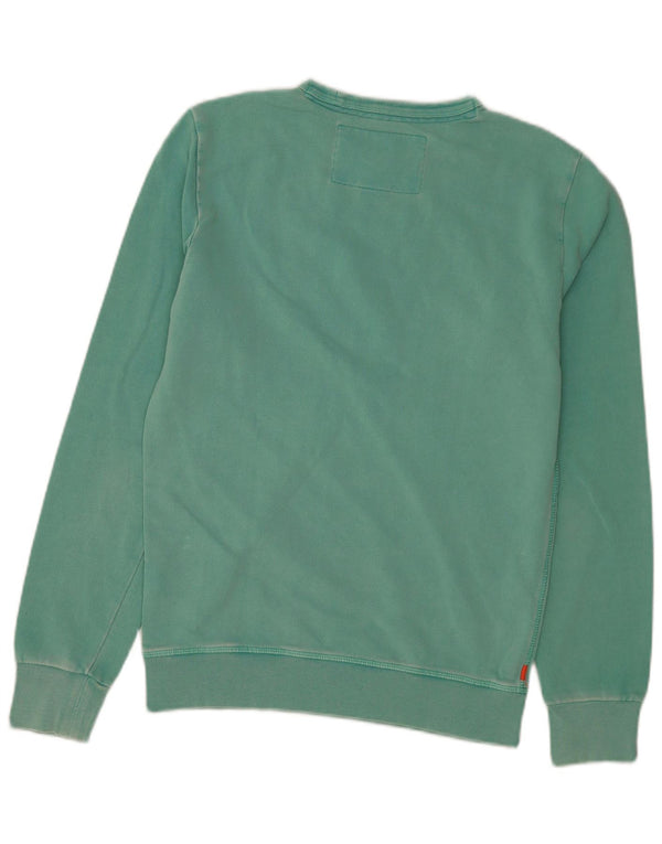 Superdry Mens Sweatshirt Jumper Small Green Cotton