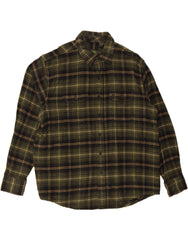 TIMBERLAND Mens Flannel Shirt XL Green Check Cotton