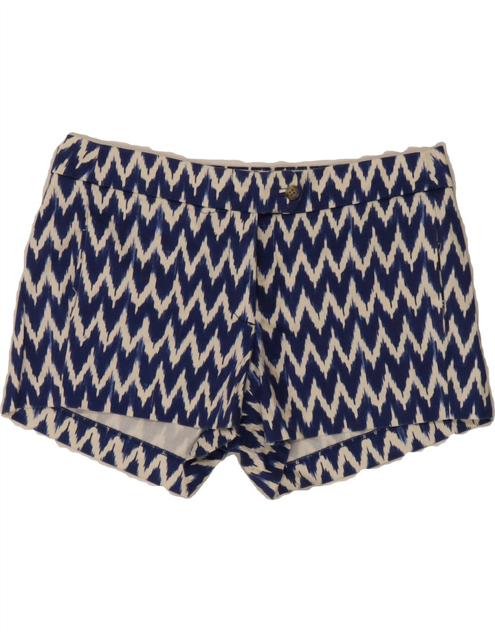 J. CREW Womens Chino Shorts US 8 Medium W34  Navy Blue Chevron Cotton Vintage J. Crew and Second-Hand J. Crew from Messina Hembry 