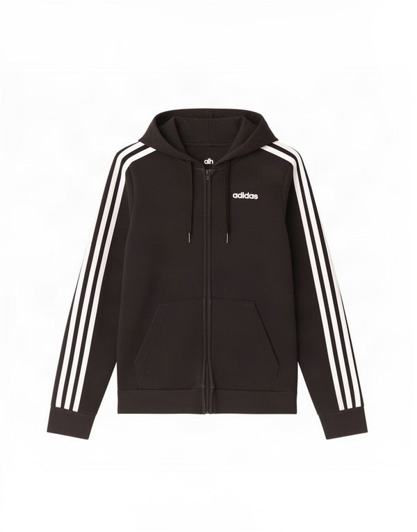 Adidas Womens Zip Hoodie Sweater UK 4/6 XS Black Cotton