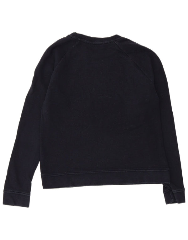 WHISTLE Womens Weekend Graphic Sweatshirt Jumper UK 10 Small Navy Blue