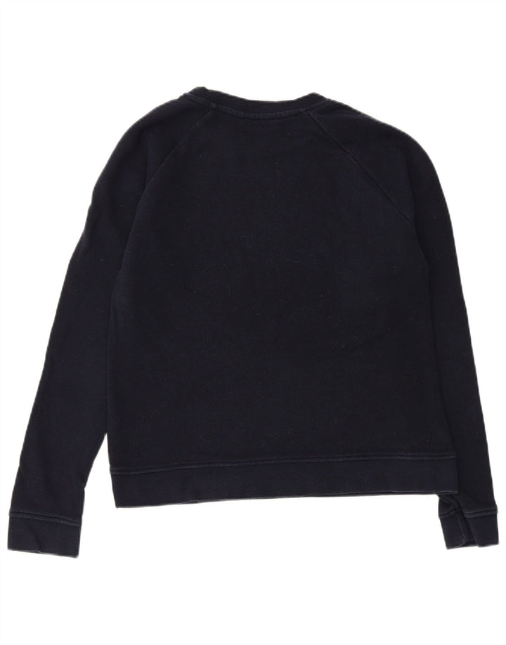 WHISTLE Womens Weekend Graphic Sweatshirt Jumper UK 10 Small Navy Blue