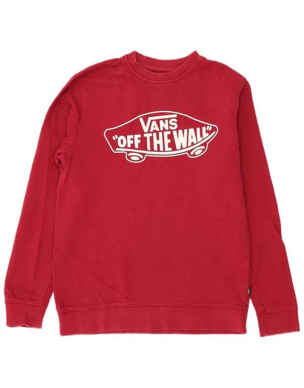 Vans Mens Graphic Sweatshirt Jumper Small Burgundy