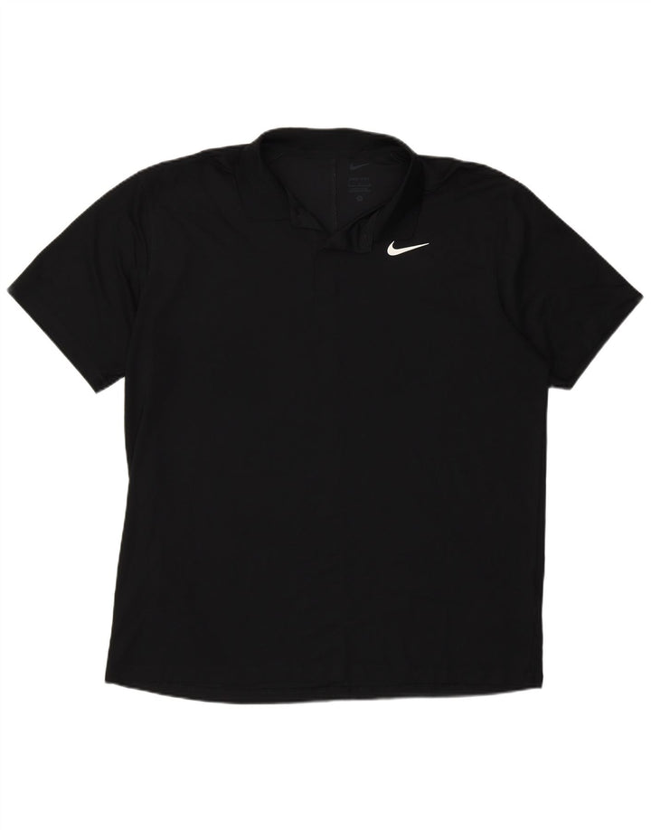 Nike Mens Dri Fit Polo Shirt Large Black Polyester