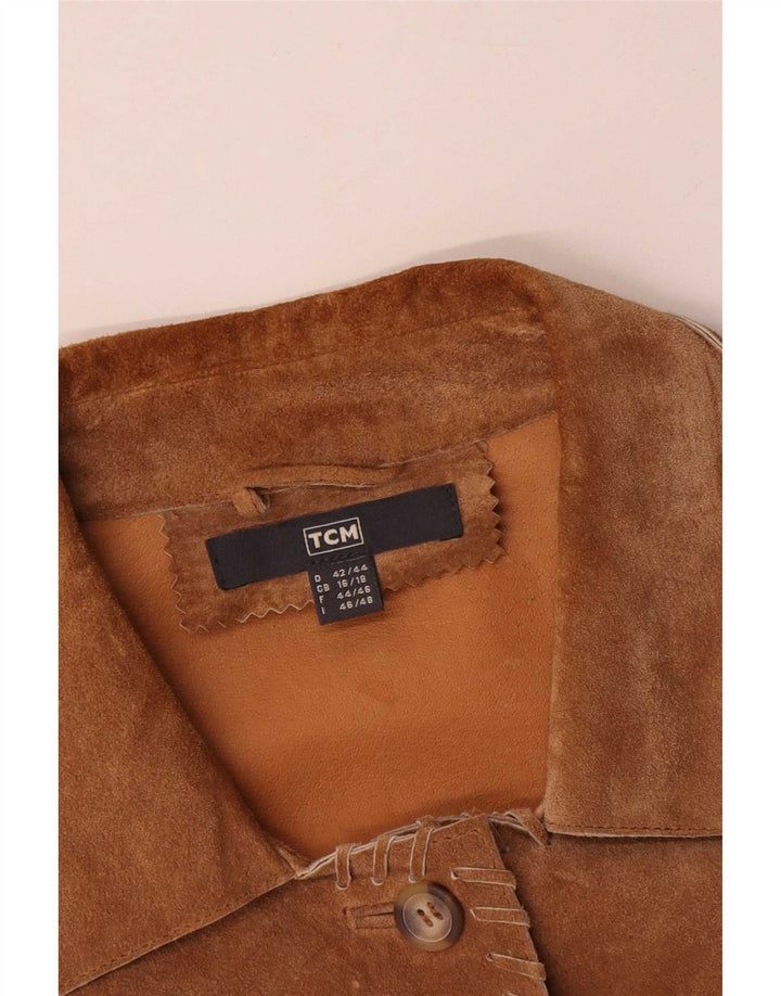 TCM Womens Suede Jacket UK 16/18 Large Beige Leather