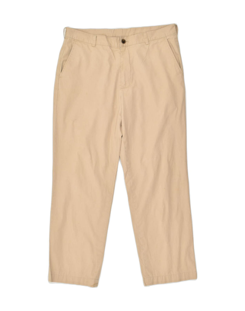 BROOKS BROTHERS Mens Straight Chino Trousers W36 L30 Beige Cotton