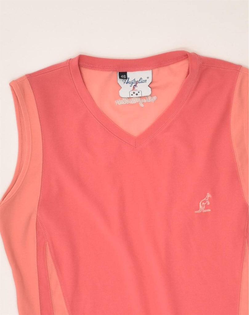 AUSTRALIAN L'ALPINA Womens Vest Top IT 46 Large Pink Colourblock Polyester | Vintage AUSTRALIAN L'ALPINA | Thrift | Second-Hand AUSTRALIAN L'ALPINA | Used Clothing | Messina Hembry 